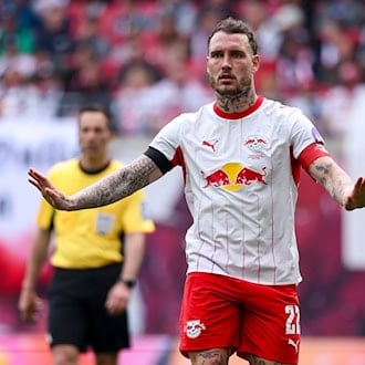 RB-Kapitän David Raum fehlt seinem Team mit Blick auf die WM  beim Saisonfinale in Freiburg. (Archivbild) / Foto: Jan Woitas/dpa
