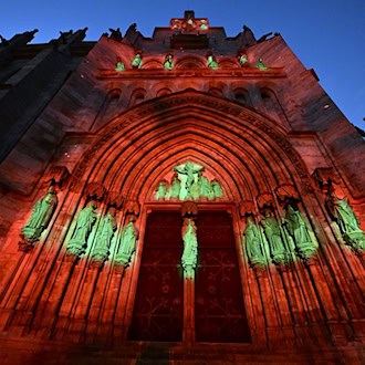 Die Müntzer-Gedenkstätte Marienkirche in Mühlhausen öffnet nach dem Rückbau der Landesausstellungsexponate wieder für Besucher. (Archivbild) / Foto: Martin Schutt/dpa
