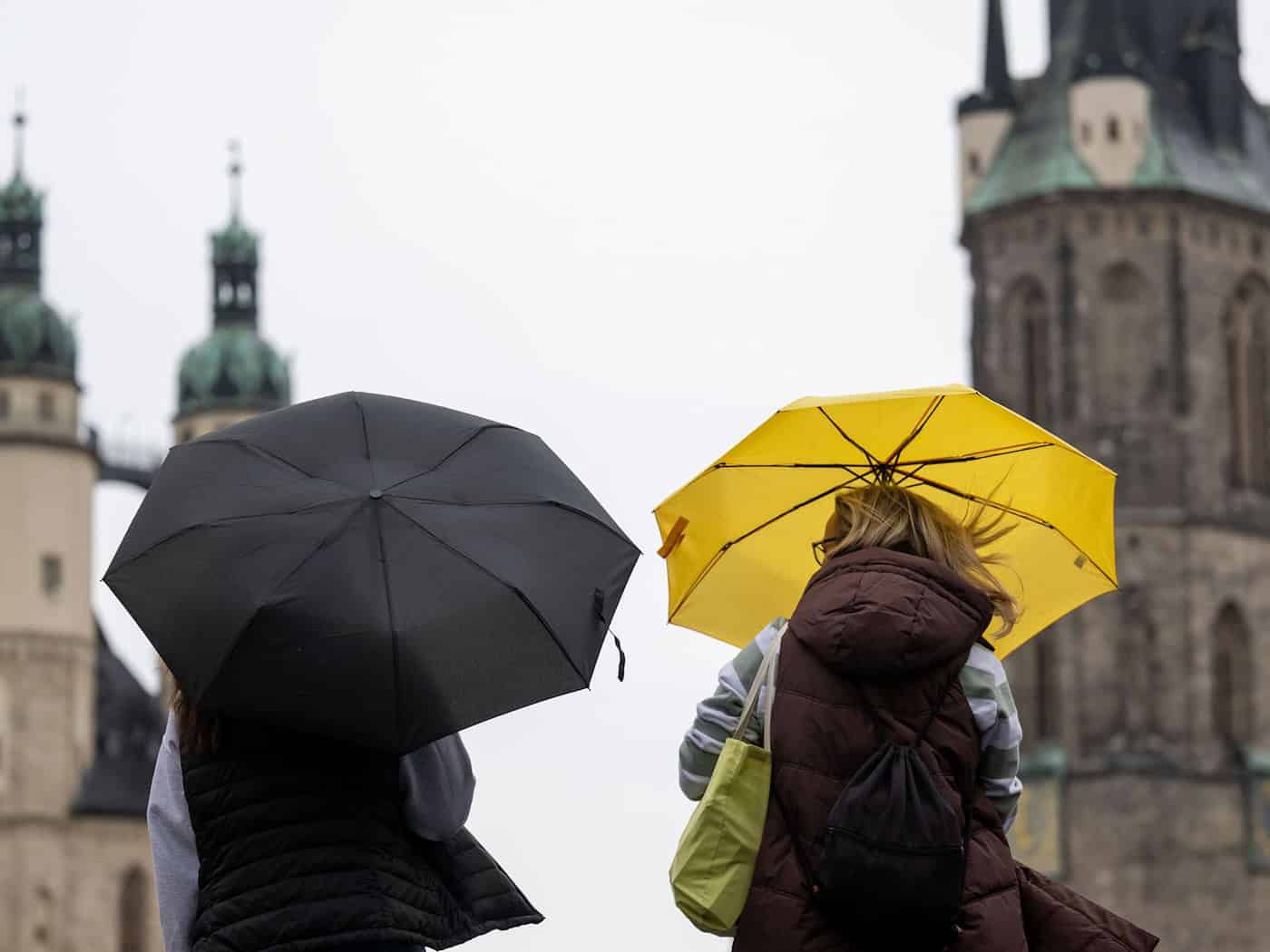 Am Vormittag ist es Zeit für Regenschirme. (Symbolbild) / Foto: Hendrik Schmidt/dpa