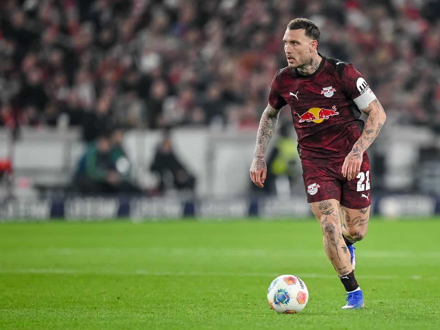 Letztes Heimspiel der Saison: Leipzigs Kapitän David Raum ist wieder fit. (Archivbild) / Foto: Harry Langer/dpa