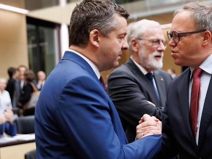 Sven Schule und Mario Voigt (beide CDU) haben zusammen einen Gastbeitrag veröffentlicht. (Archivbild) / Foto: Carsten Koall/dpa