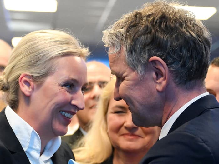 Wie groß ist der Einfluss des Thüringer AfD-Chefs Björn Höcke in die Bundespartei mit Alice Weidel und Tino Chrupalla an der Spitze? (Archivbild) / Foto: Sören Stache/dpa-Pool/dpa