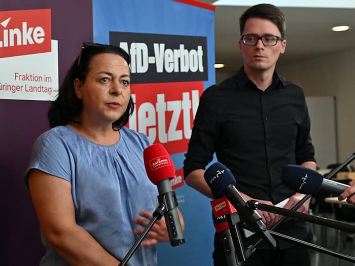Die Linke schickt Beobachter zu Protesten gegen AfD-Parteitag. / Foto: Martin Schutt/dpa