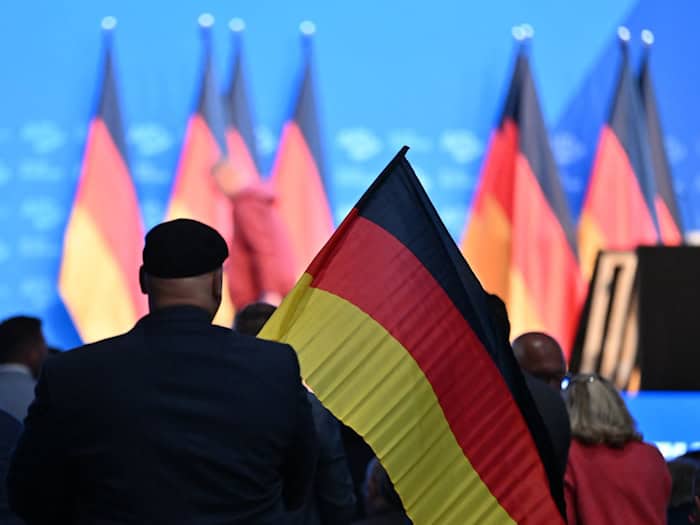 Rund 600 Delegierte bestimmen beim AfD-Parteitag in Erfurt eine neue Parteispitze.  / Foto: Martin Schutt/dpa