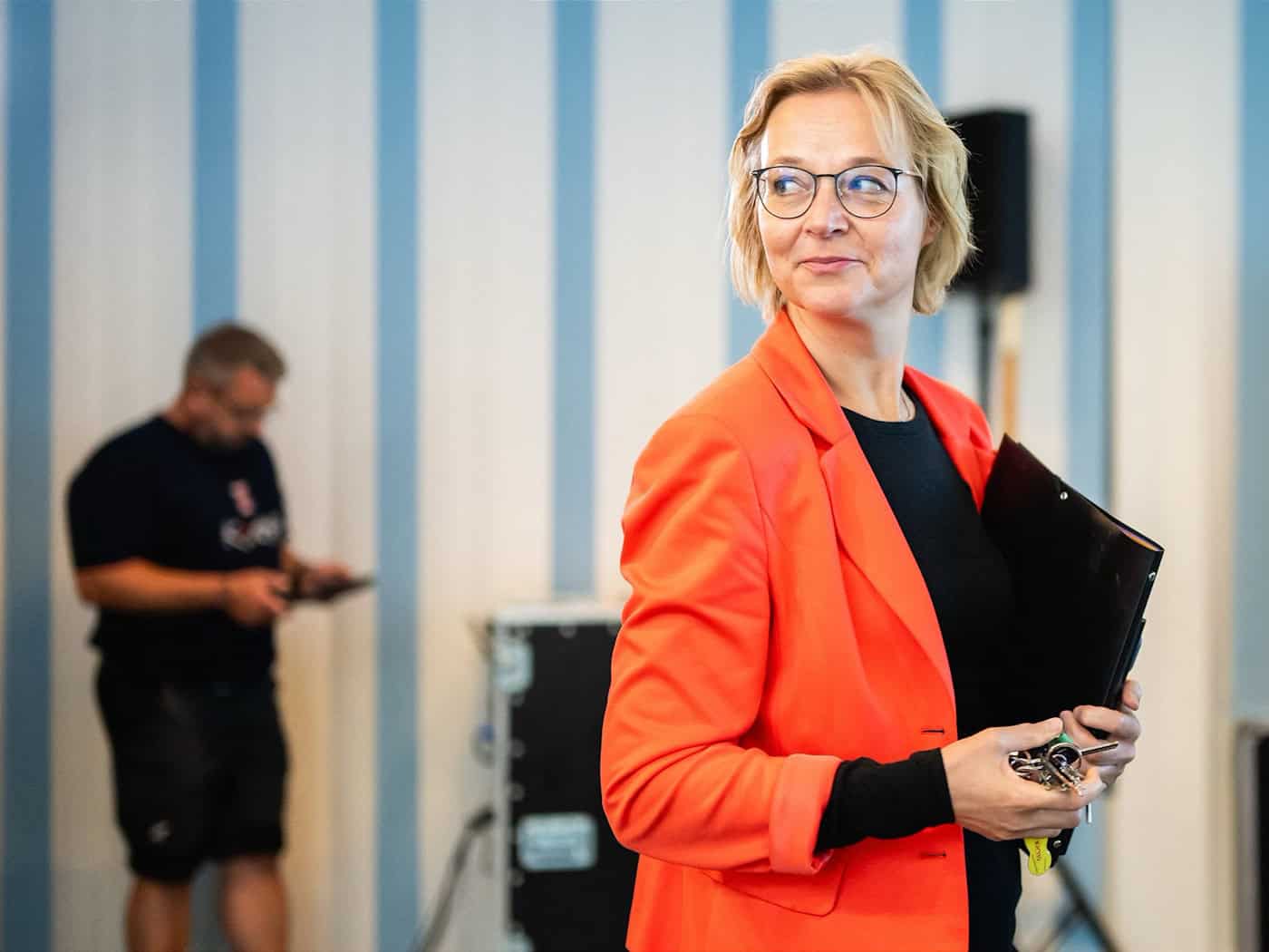Thüringens Finanzministerin Wolf stellt Programm der neuen Partei Thüringen.Gerecht vor