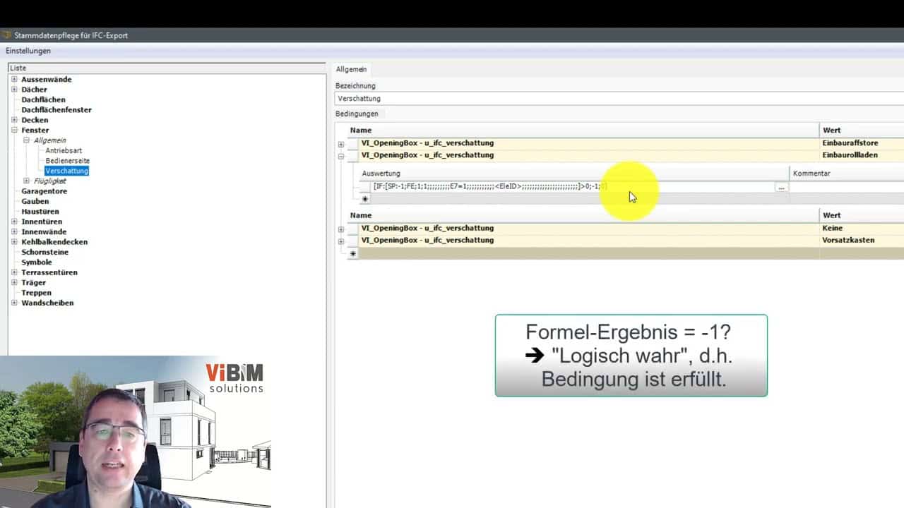 Vi - Die Oberfläche des Vi BIM-Konfigurators Teil 2