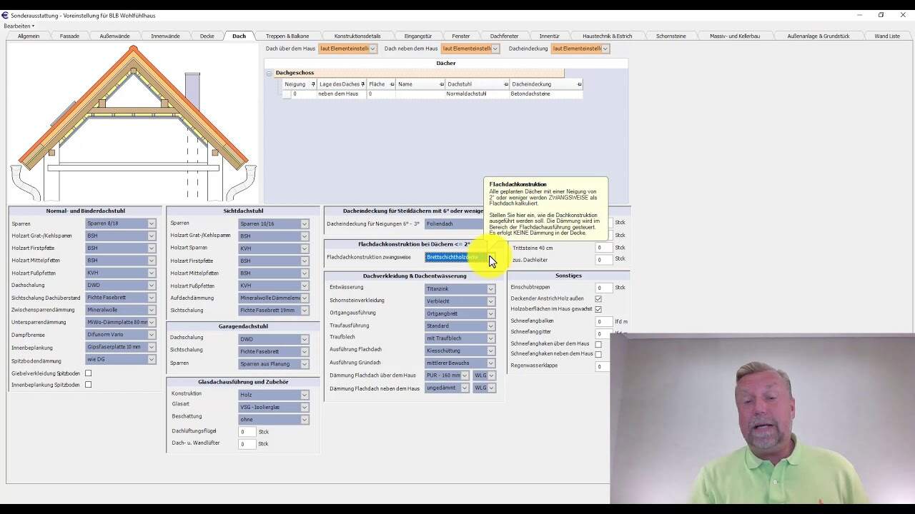 Vi -Version 24 Branchenmodelle - Erweiterung Dacheindeckung um flach geneigte Dächer