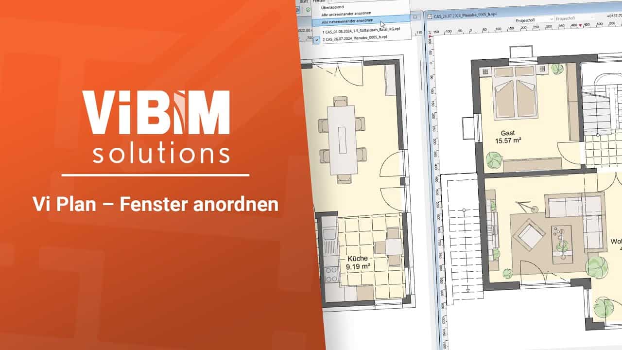 Vi Plan - Fenster anordnen - Menüleiste
