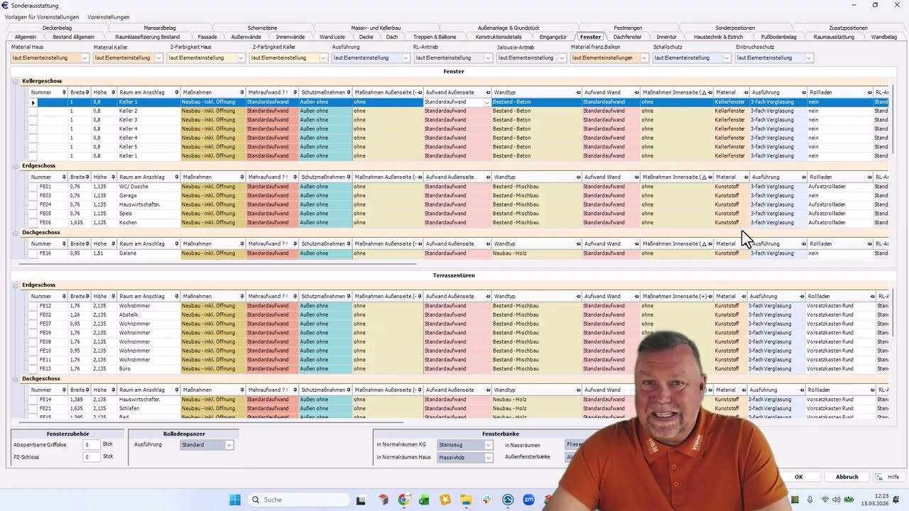 Sonderausstattung - Bauen im Bestand - Elementlisten und Inhalte Teil 2