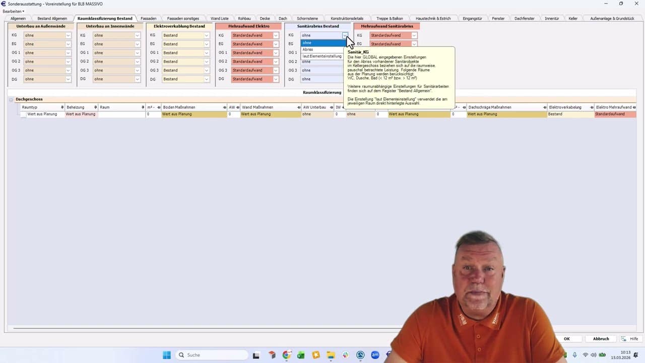 Sonderausstattung - Bauen im Bestand -Raumklassifizierungen Teil 2