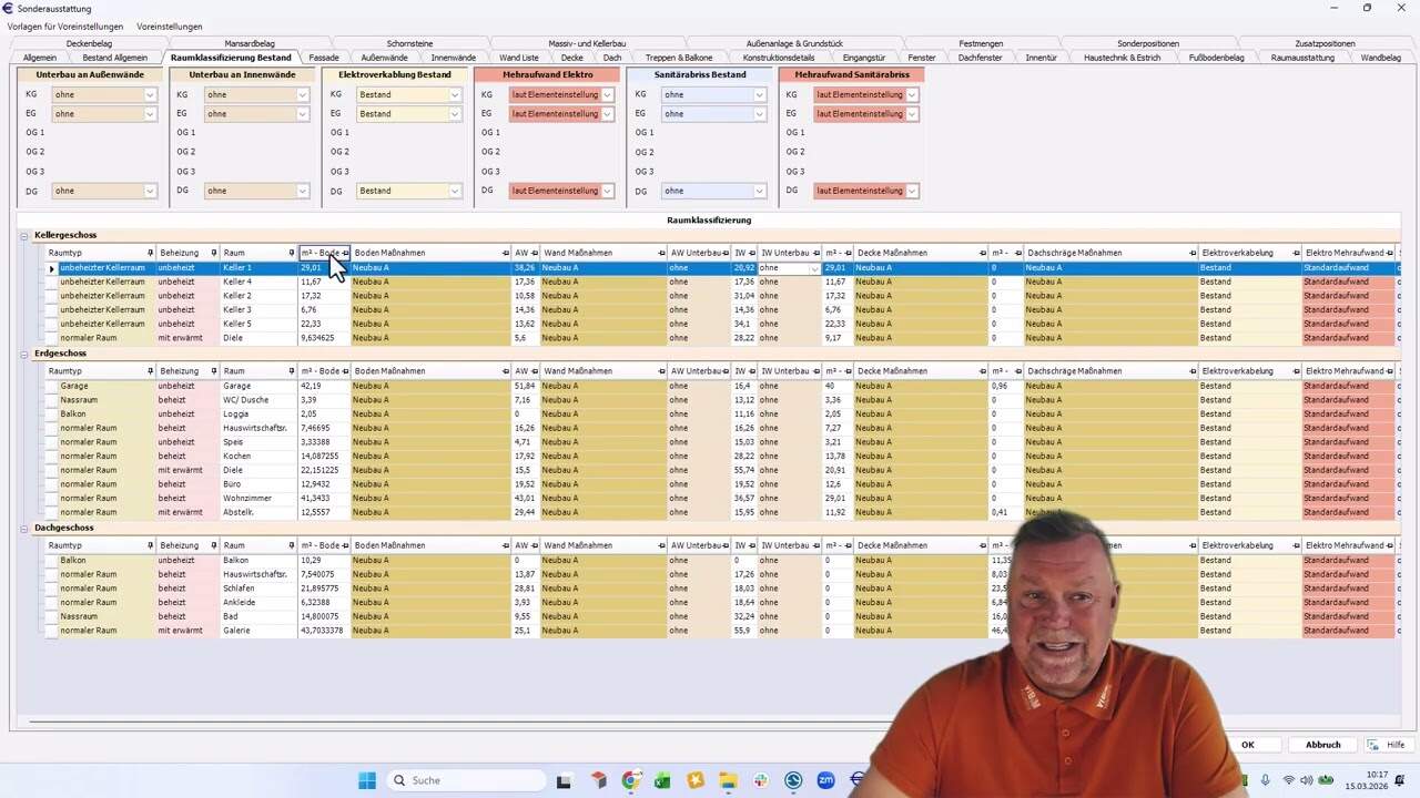Sonderausstattung - Bauen im Bestand -Raumklassifizierungen Teil 3