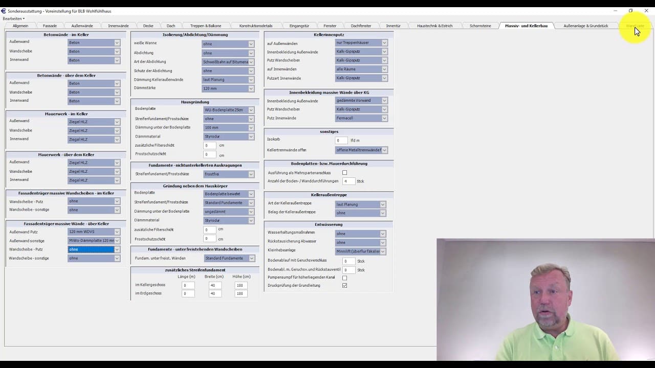 Sonderausstattung HOLZNER - Massiv- und Kellerbau Teil 1