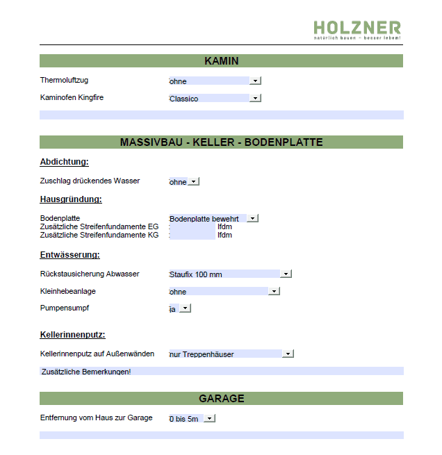 Beispiel einer ausfüllbaren PDF-Checkliste für HOLZNER