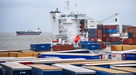 Ein Schiff liegt im Hafen Cuxhavens. / Foto: Sina Schuldt/dpa