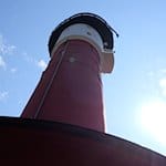Der denkmalgeschützte Alte Leuchtturm auf der Nordseeinsel. Am Pfingstmontag wurde der neue Leuchtturmwärter Jochheim vorgestellt. / Foto: Jörn Hüneke/dpa