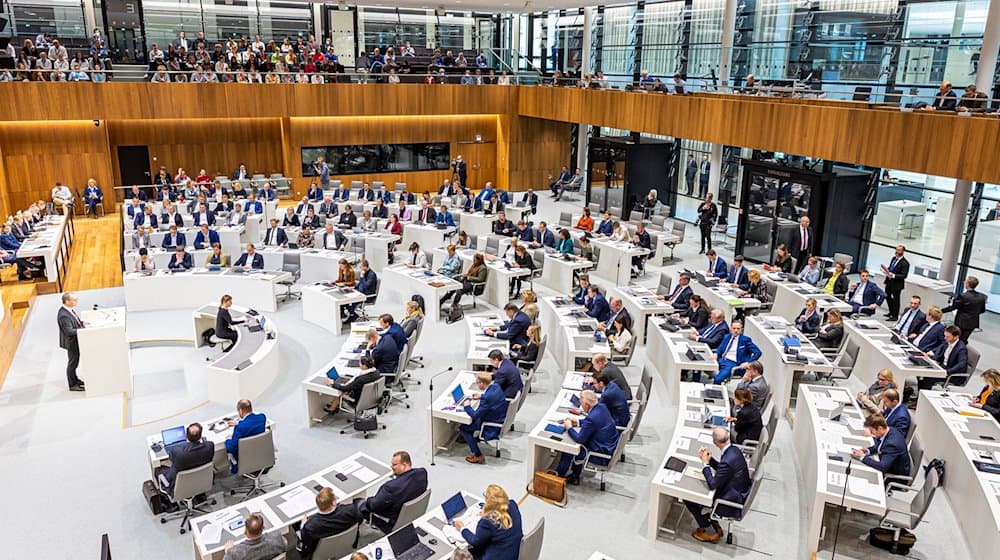 Abgeordnete nehmen im Plenarsaal an einer Sitzung des niedersächsischen Landtags teil. / Foto: Moritz Frankenberg/dpa/Archivbild