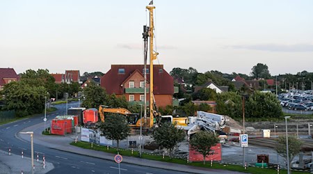 Die Baustelle in Norden-Norddeich, an der ein neues Gebäude für die Forschungsstelle Küste entstehen soll. / Foto: Lennart Stock/dpa