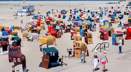 Sonniges Strandwetter gab es in den ersten Wochen der niedersächsischen Sommerferien kaum. (Archivbild)  / Foto: Hauke-Christian Dittrich/dpa