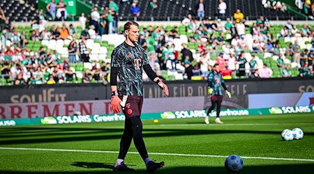 Manuel Neuer musste in Bremen nach dem Aufwärmen doch passen. / Foto: Sina Schuldt/dpa