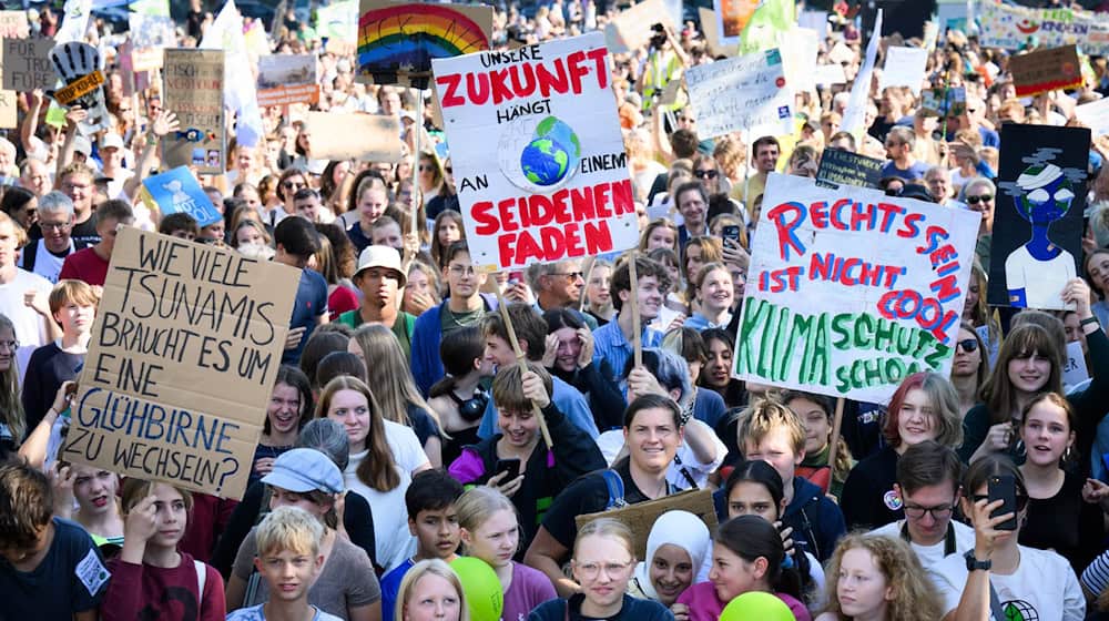 Hunderte Menschen demonstrieren bei Fridays for Future in Niedersachsen und Bremen / Foto: Bernd von Jutrczenka/dpa