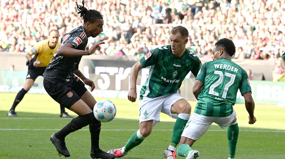 Michael Olise (l) brachte Bayern München früh in Führung. / Foto: Carmen Jaspersen/dpa