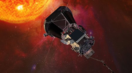 Die Sonde «Parker Solar Probe» auf dieser Computergrafik ist 2018 gestartet. (Archivbild) / Foto: Johns Hopkins University Applied Physics Laboratory/NASA/dpa