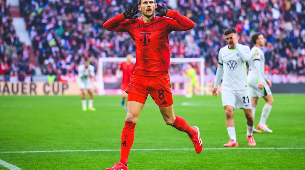 Leon Goretzka jubelt nach seinem Tor zum 1:0. / Foto: Tom Weller/dpa