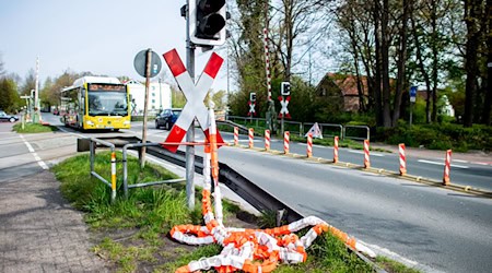 Bei geöffneten Schranken hat ein Zug einen Bahnübergang in Oldenburg passiert. (Symbolbild) / Foto: Hauke-Christian Dittrich/dpa