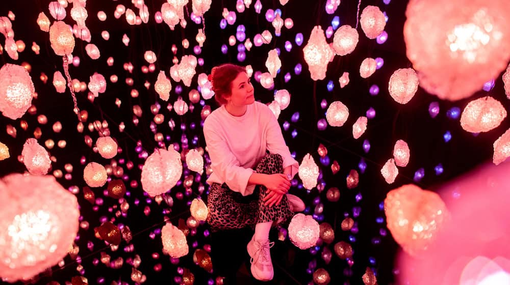 Auf einer Fläche von 160 Quadratmetern hängen fast 3.000 LED-Lichter von der Decke. / Foto: Hauke-Christian Dittrich/dpa