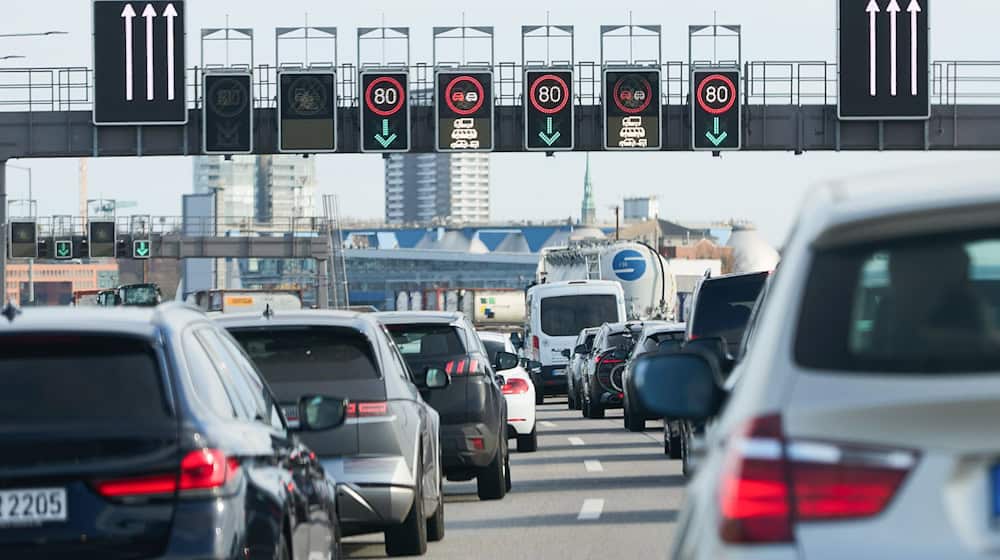 Am Elbtunnel herrscht aktuell Stau. (Symbolbild) / Foto: Georg Wendt/dpa