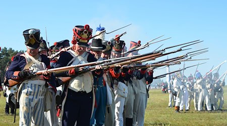 Die Nachstellung der Göhrdeschlacht von 1813 findet in der Göhrde östlich von Lüneburg statt.  / Foto: Björn Vogt/dpa