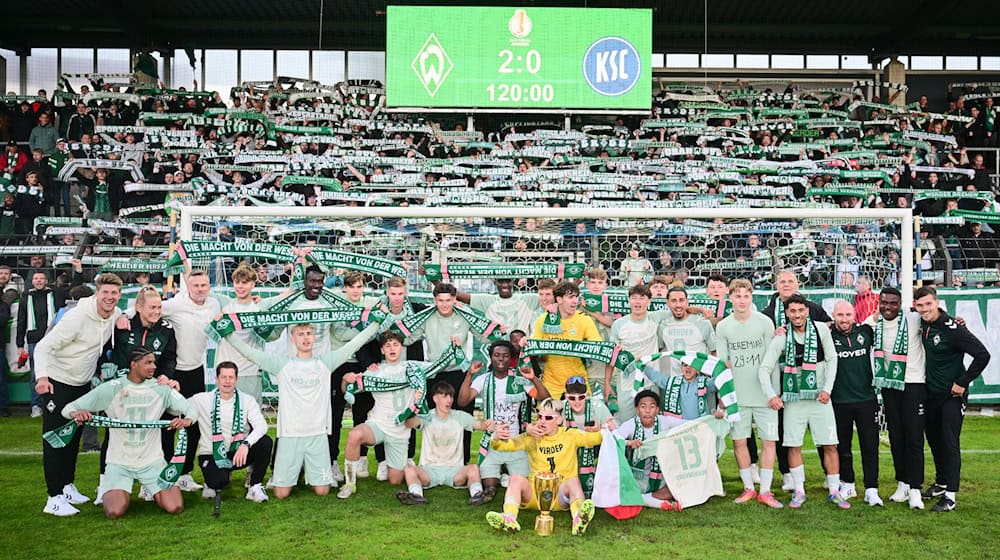 Werder Bremen gewinnt der U19-DFB-Pokal. / Foto: Sebastian Christoph Gollnow/dpa