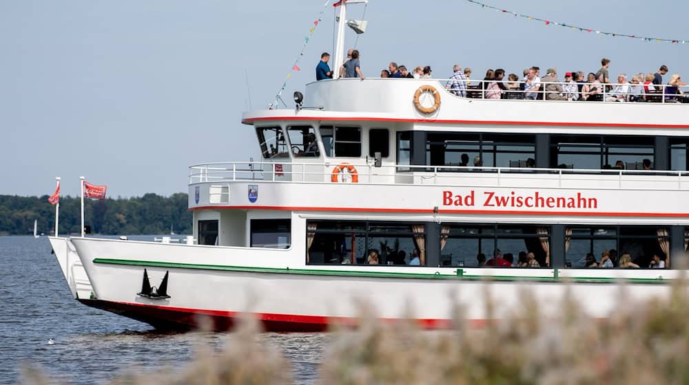 Fünf Schwimmer wollen das Schiff durchs Wasser ziehen. (Archivfoto) / Foto: Hauke-Christian Dittrich/dpa