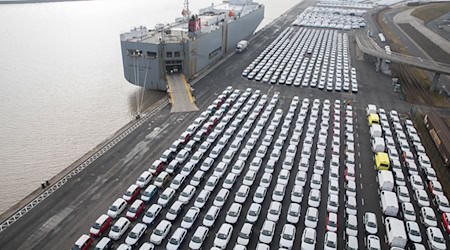 Fahrzeuge des VW-Konzerns vor der Verschiffung. Niedersachsen gehört zu den am härtesten betroffenen Ländern. (Archivbild) / Foto: Jörg Sarbach/dpa