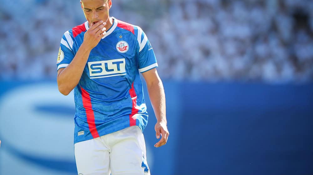 Hansa-Torschütze Kenan Fatkic. / Foto: Christian Charisius/dpa