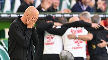 Kölner Jubel, Wolfsburger Entsetzen: VfL-Trainer Paul Simonis nach dem späten 3:3. / Foto: dpa