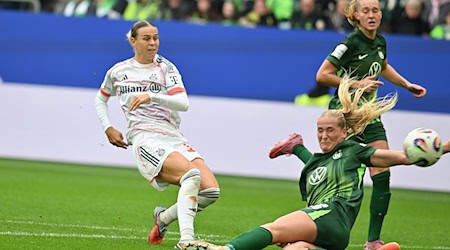 Bayern-Torschützin Klara Bühl (l). / Foto: Swen Pförtner/dpa