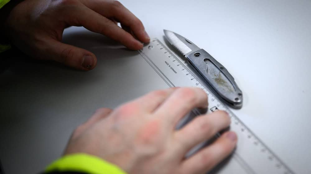 Neben Schusswaffen stellten die Beamten auch Messer sicher. (Symbolbild) / Foto: Bernd von Jutrczenka/dpa