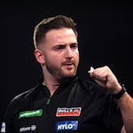 Merk bejubelt den Gewinn des ersten Satzes. / Foto: Adam Davy/PA Wire/dpa