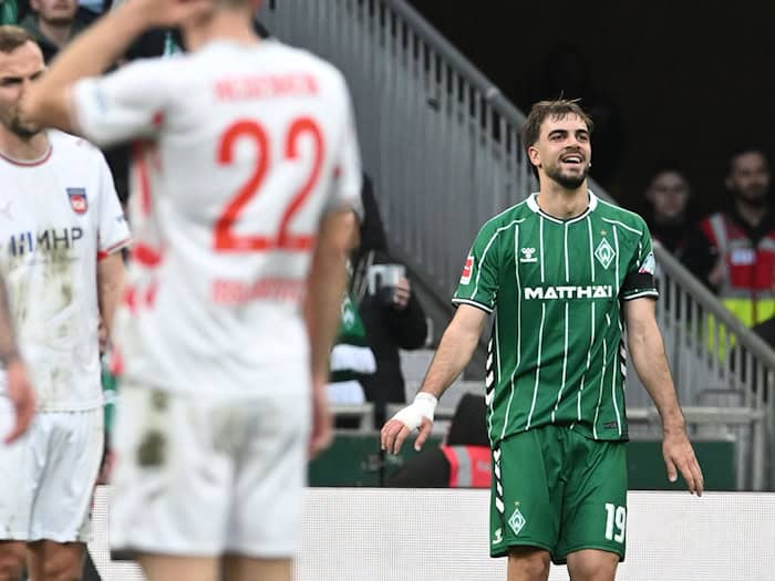 Brachte Werder in Führung: Jovan Milosevic (r) / Foto: Carmen Jaspersen/dpa