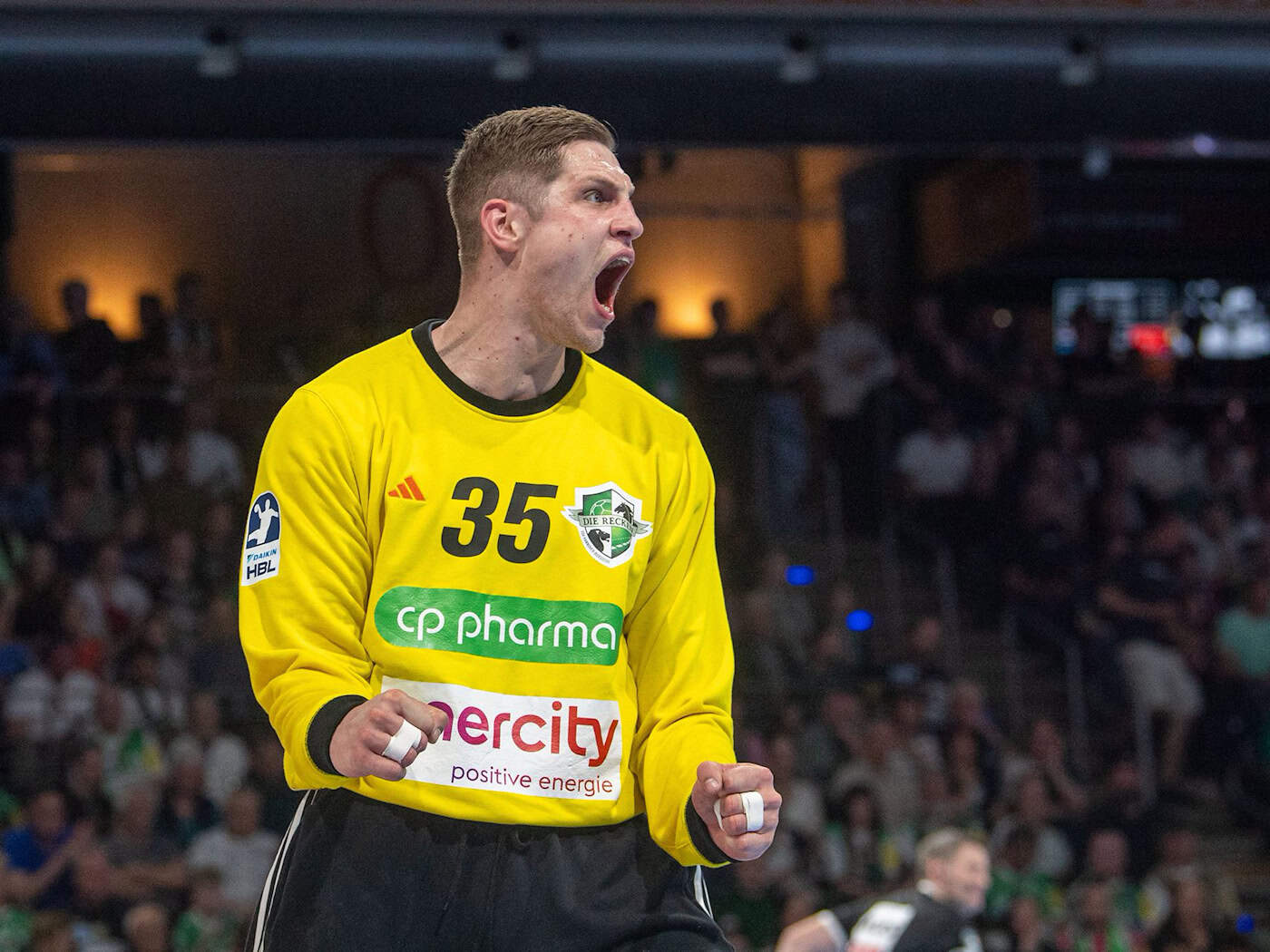 Joel Birlehm bleibt bis 2030 bei der TSV Hannover-Burgdorf. (Archivbild) / Foto: Sebastian Räppold/Sportfoto Matthias Koch/dpa