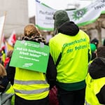 Auch die Polizeigewerkschaft GdP hatte zu dem Warnstreik aufgerufen. / Foto: Michael Matthey/dpa