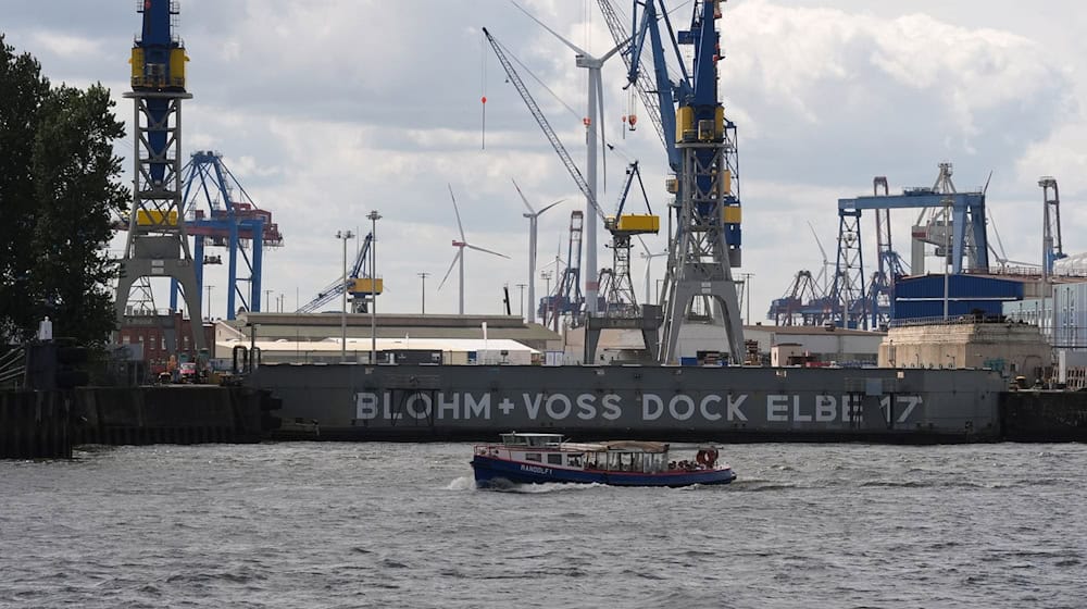 Darf den Eigentümer wechseln: die Werft Blohm+Voss im Hamburger Hafen. (Archivbild)  / Foto: Marcus Brandt/dpa
