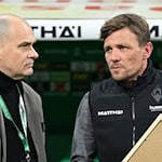 Werder-Boss Klaus Filbry hält weiter zu Sport-Geschäftsführer Clemens Fritz. (Archivbild) / Foto: ---/dpa