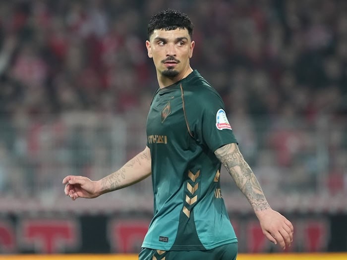 Bremens Cameron Puertas verpasst die Fußball-WM im Sommer. (Archivbild) / Foto: Soeren Stache/dpa