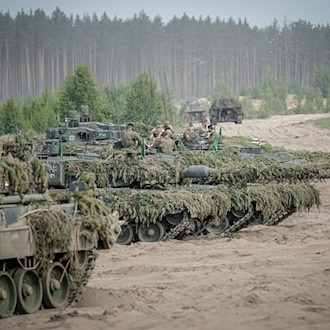 Soldaten der Bundeswehr bei einer Übung in Litauen im Jahr 2024. (Archivbild) / Foto: Kay Nietfeld/dpa