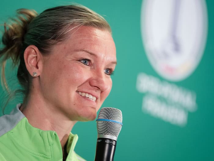 Verabschiedet sich nach 14 Jahren aus Wolfsburg: Alexandra Popp. (Archivbild) / Foto: Marius Becker/dpa