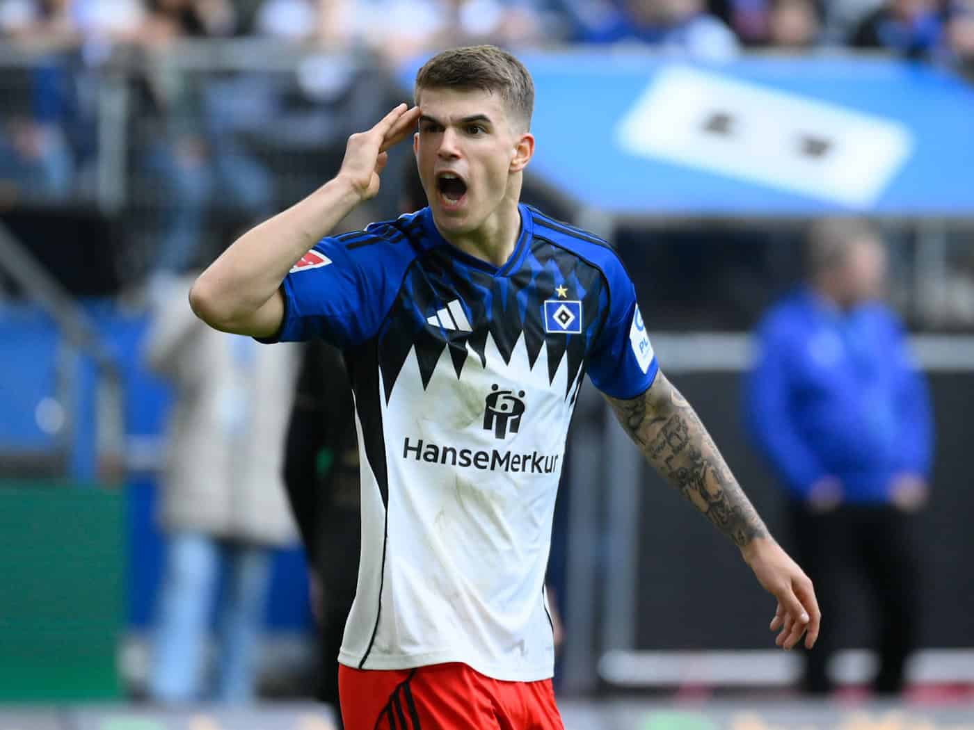 Der Einsatz von Luka Vuskovic im Nordderby ist weiter fraglich. (Archivbild) / Foto: Gregor Fischer/dpa