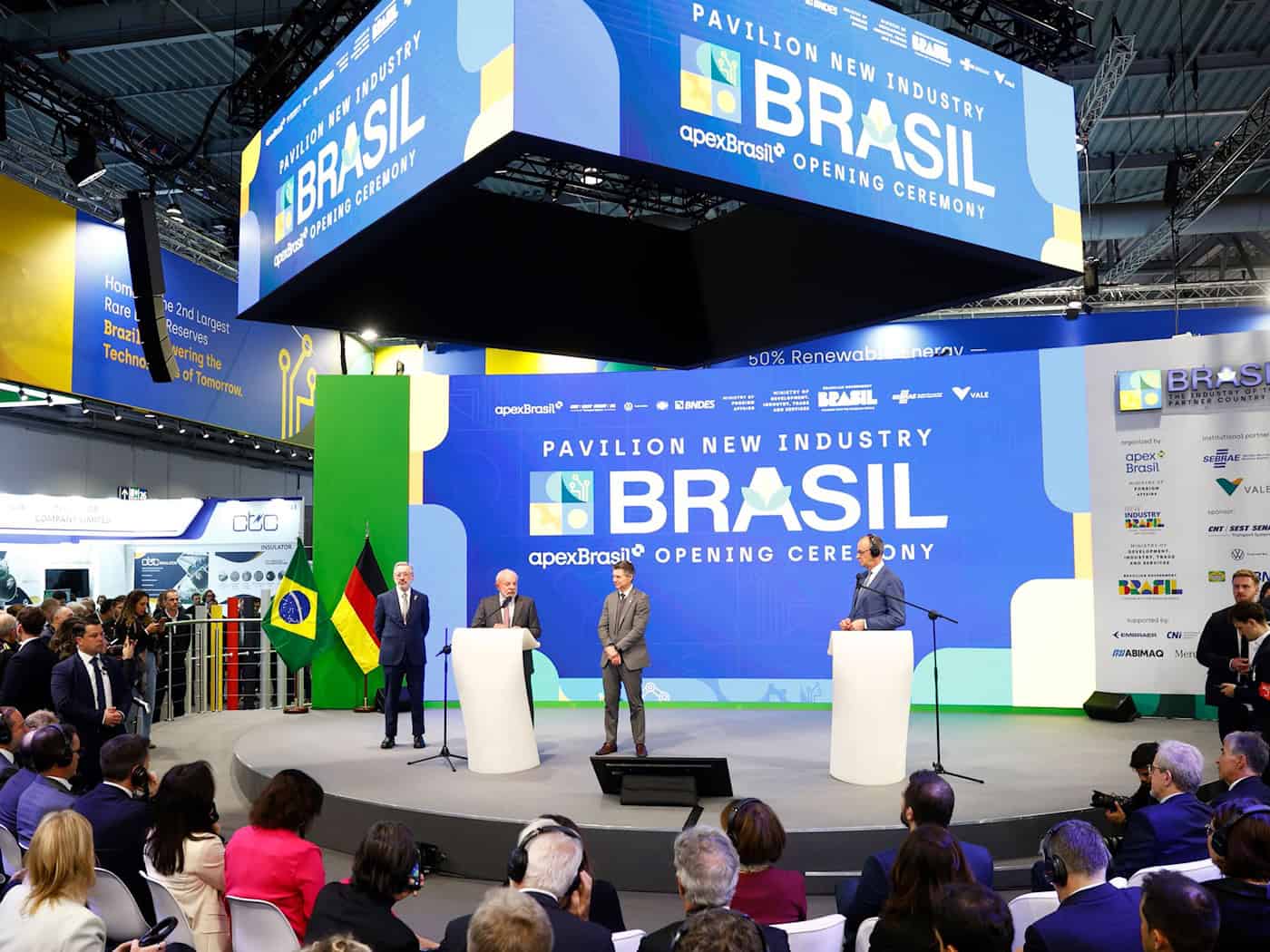 Brasilien ist in diesem Jahr Partnerland der Hannover Messe. / Foto: Moritz Frankenberg/dpa