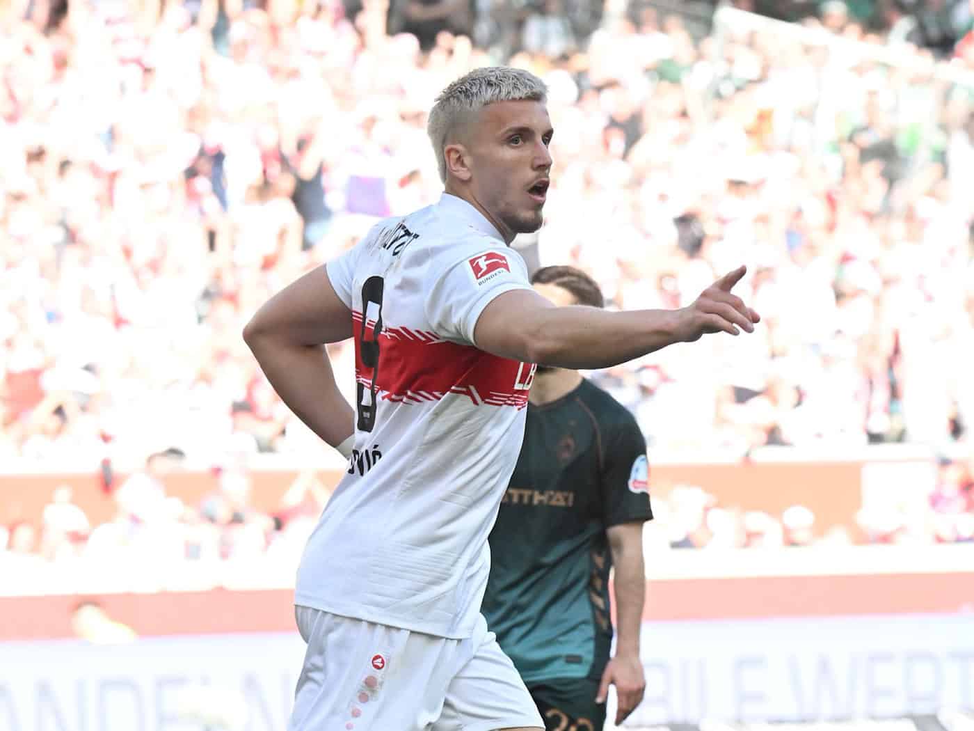 Ermedin Demirovic glich für den VfB den Rückstand aus. / Foto: Bernd Weißbrod/dpa